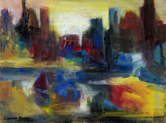 Summer in the City, Acrylic, 12x16, Private Collection