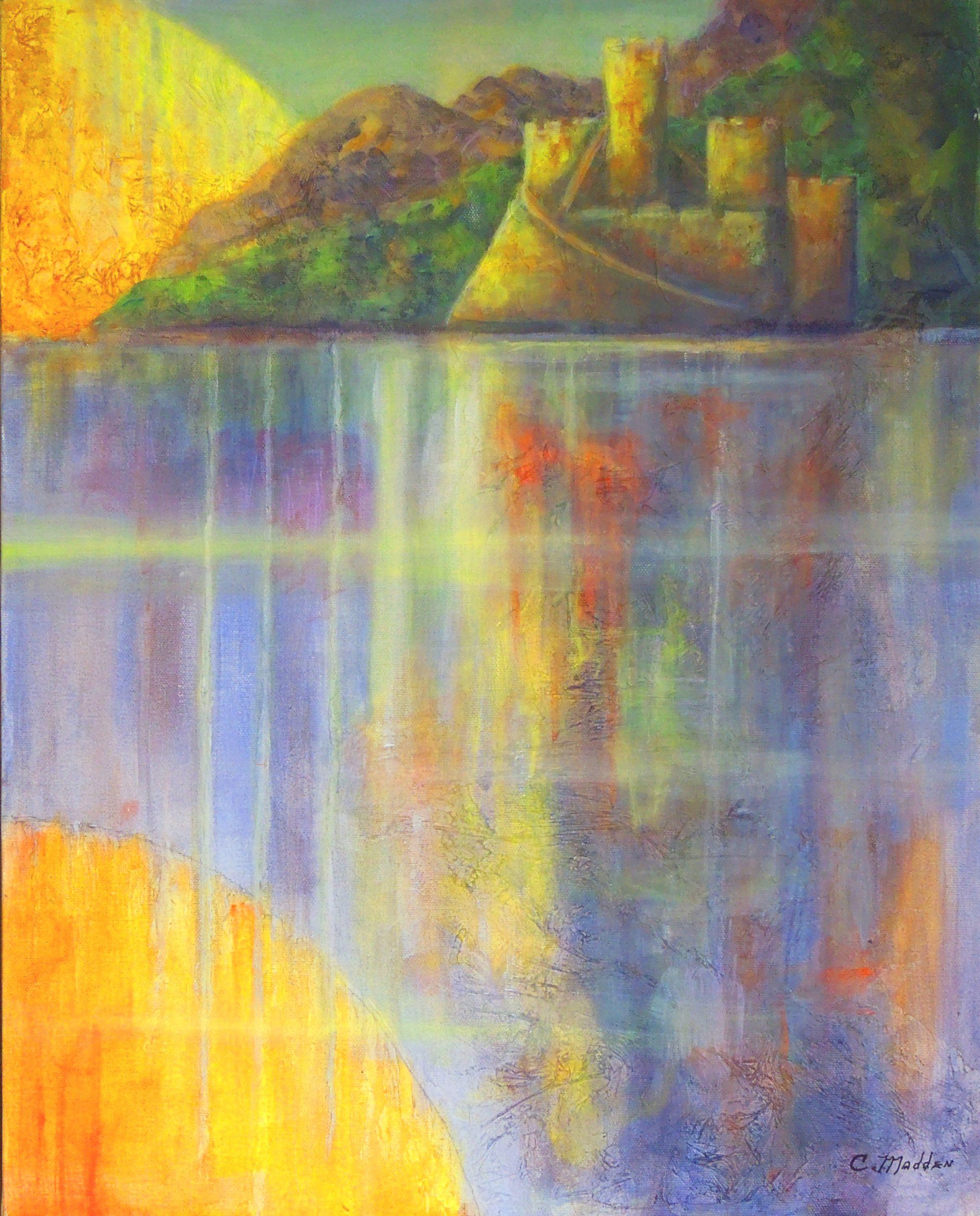 Sunrise on the Rhine, Mixed Media, 16x20