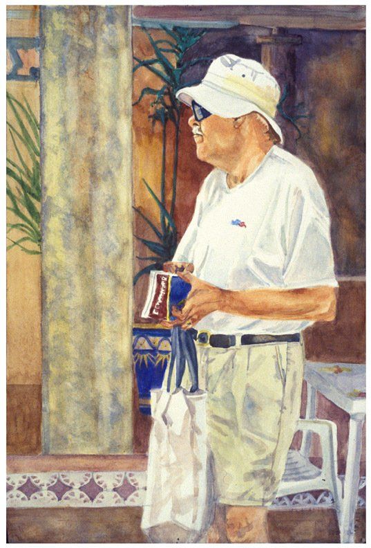 The Tourist, Watercolor, 15x22