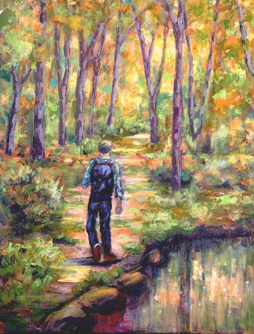 Hiker painting