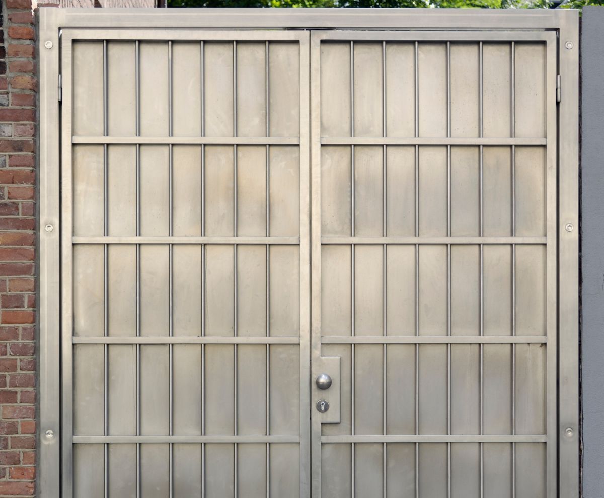 A steel security door in Los Angeles, CA.
