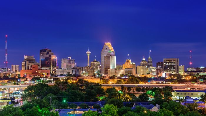 San Antonio, Texas skyline at night