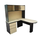 Escritorio secretarial en escuadra con librero MS006