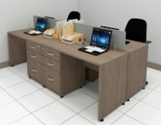 Área de trabajo, 4 escritorios desde 1.20 x .60 AT017