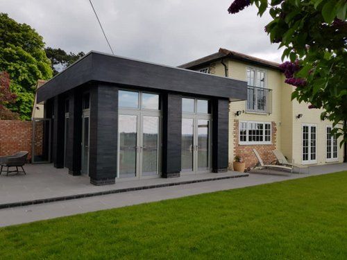 Modern extension on large detached house