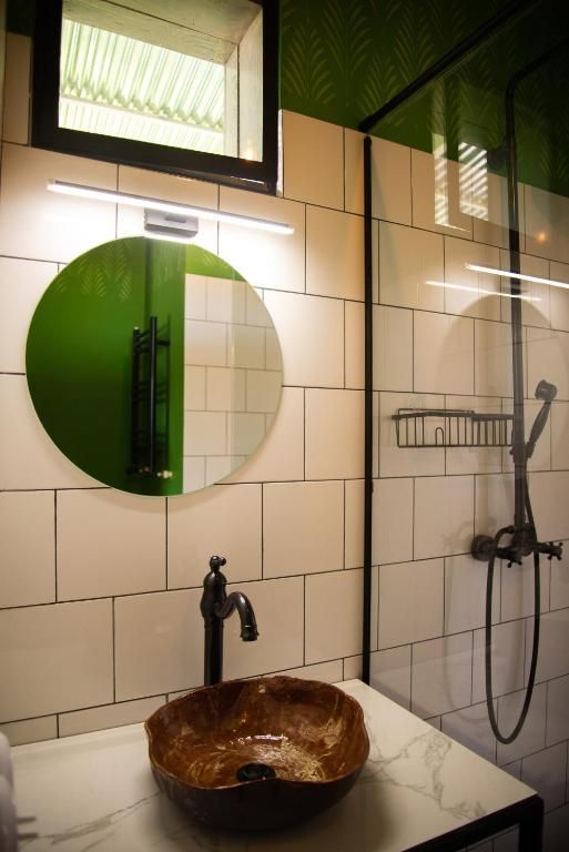 Modern bathroom with hot shower in family room, Shromantic Garden Guria Georgia