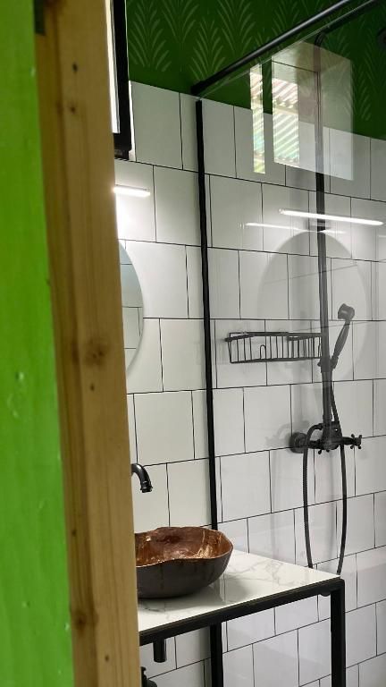 Private bathroom with modern facilities and hot shower