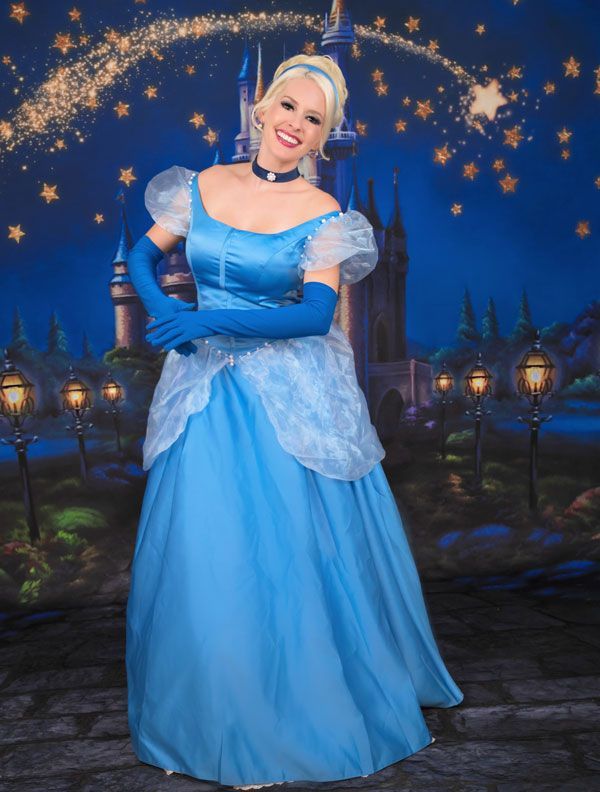 dressed up as Cinderella for party