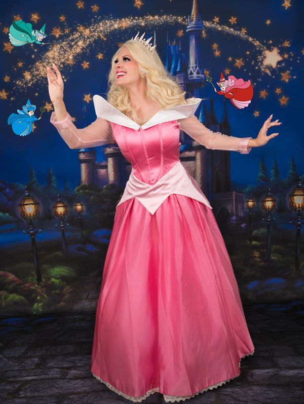 dressed up as princess Aurora