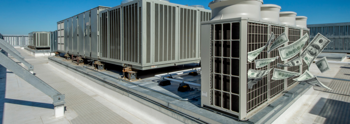 money flying out of hvac system
