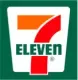 The 7 eleven logo is on a green background.