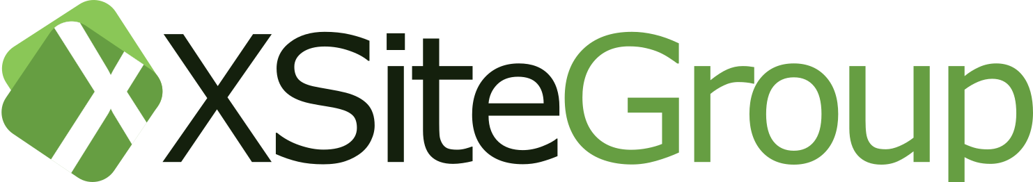 The xsite group logo is in a circle on a white background.
