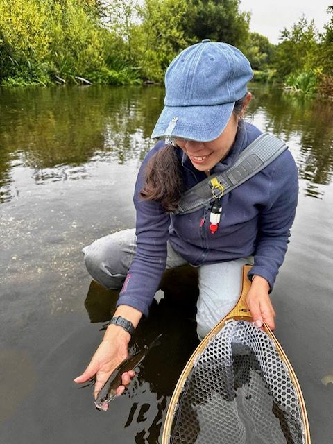 Grayling fishing on the river Avon