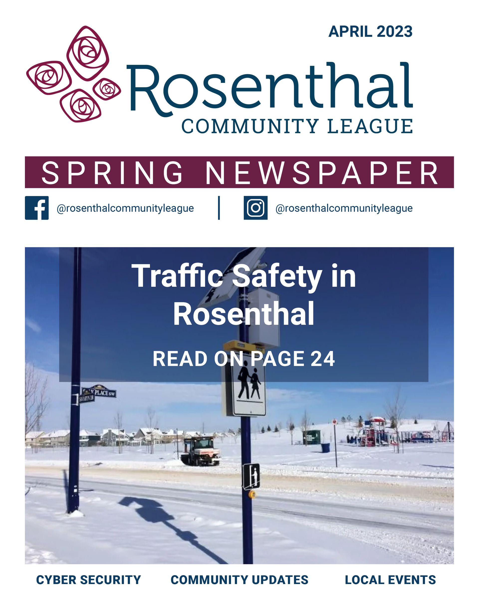 The cover of the rosenthal community league spring newspaper