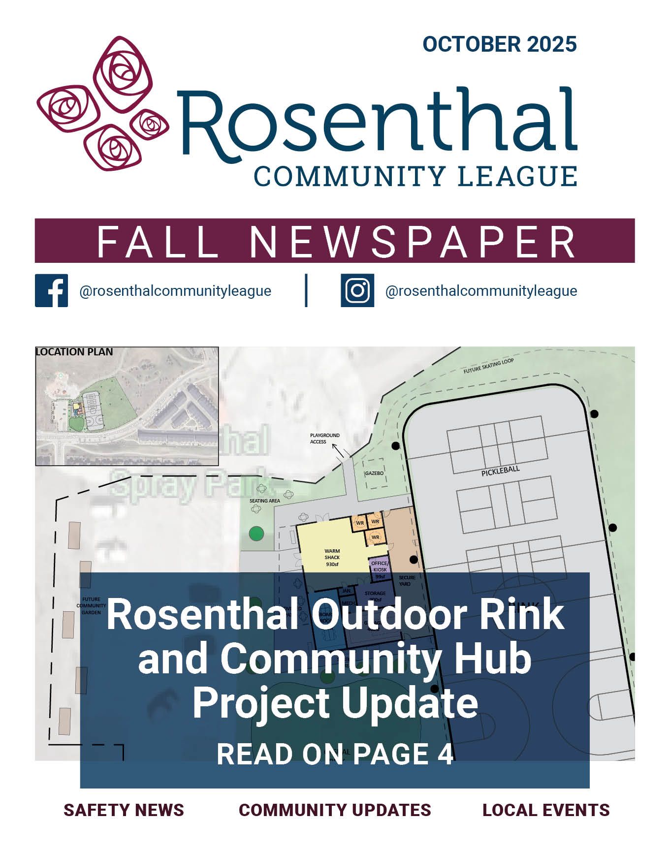 The cover of the rosenthal community league fall newspaper.