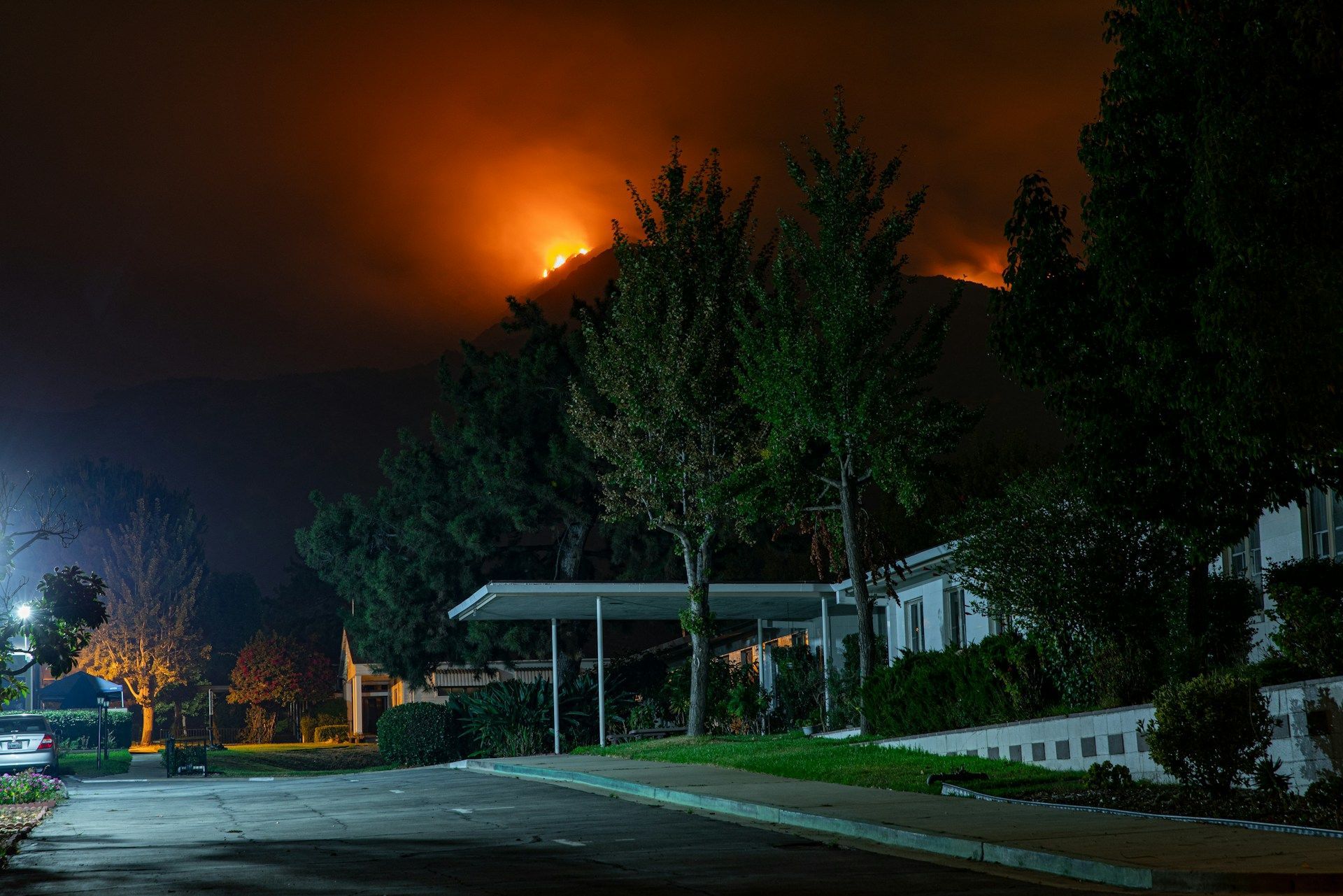 wildfire outside home