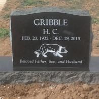 Black gravestone engraved 