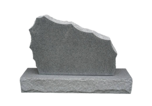 Gray granite headstone on a rectangular base