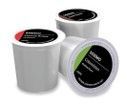 Three k cups are stacked on top of each other on a white background.