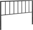A black metal headboard on a white background.