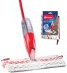 A vileda spray mop is being used to clean a floor.