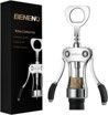 A corkscrew is sitting next to a box.
