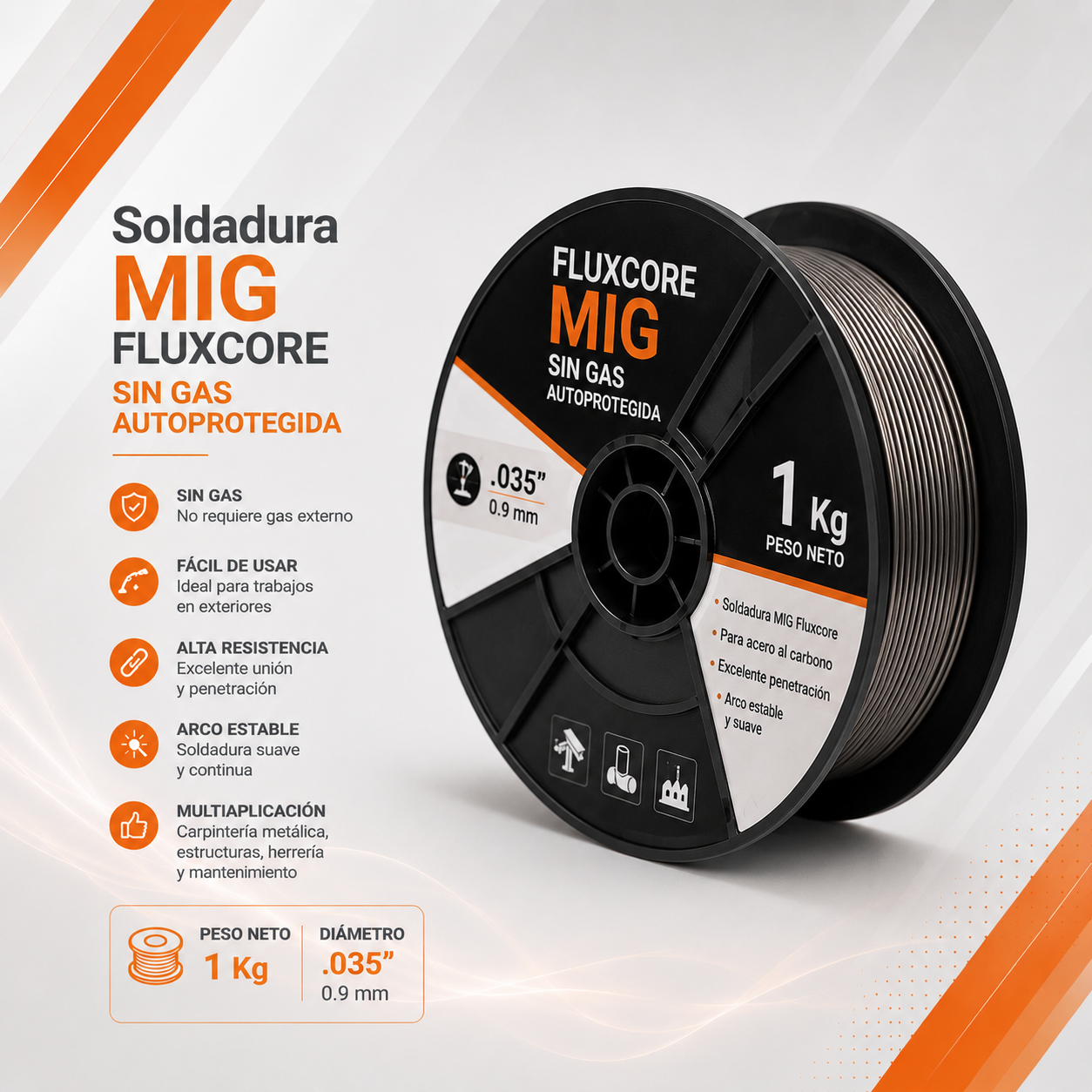 Soldadura MIG Fluxcore 1 Kg
