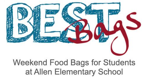 The logo for best bags weekend food bags for students at allen elementary school