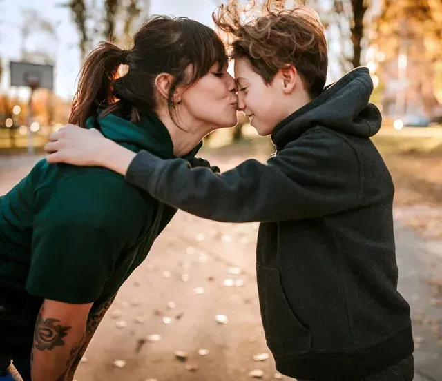 Photo Mother and son together maternal mental health therapy Houston TX