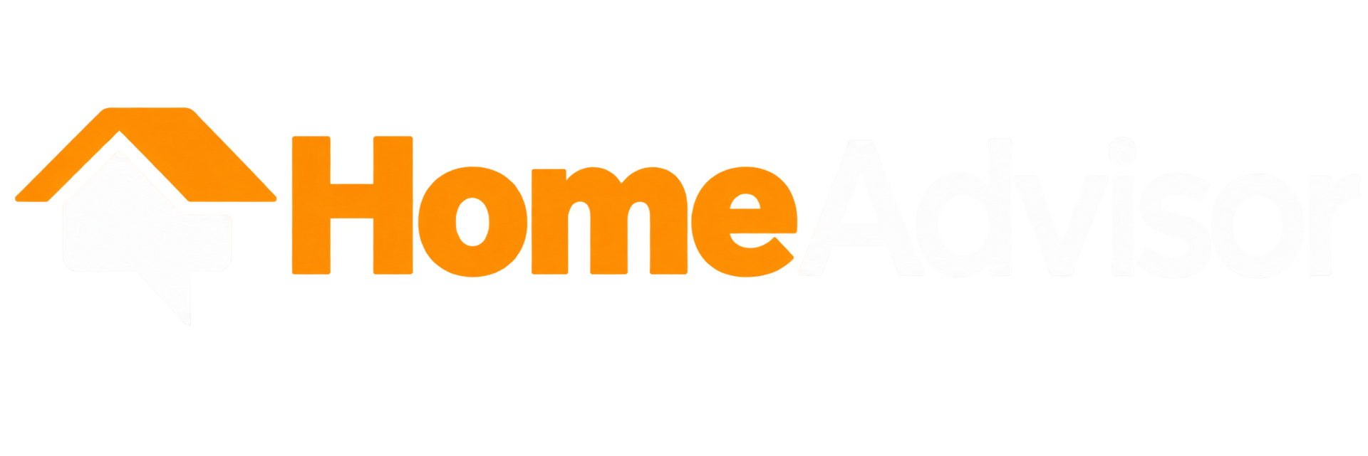 HomeAdvisor logo with orange house icon and gray and orange text on white background