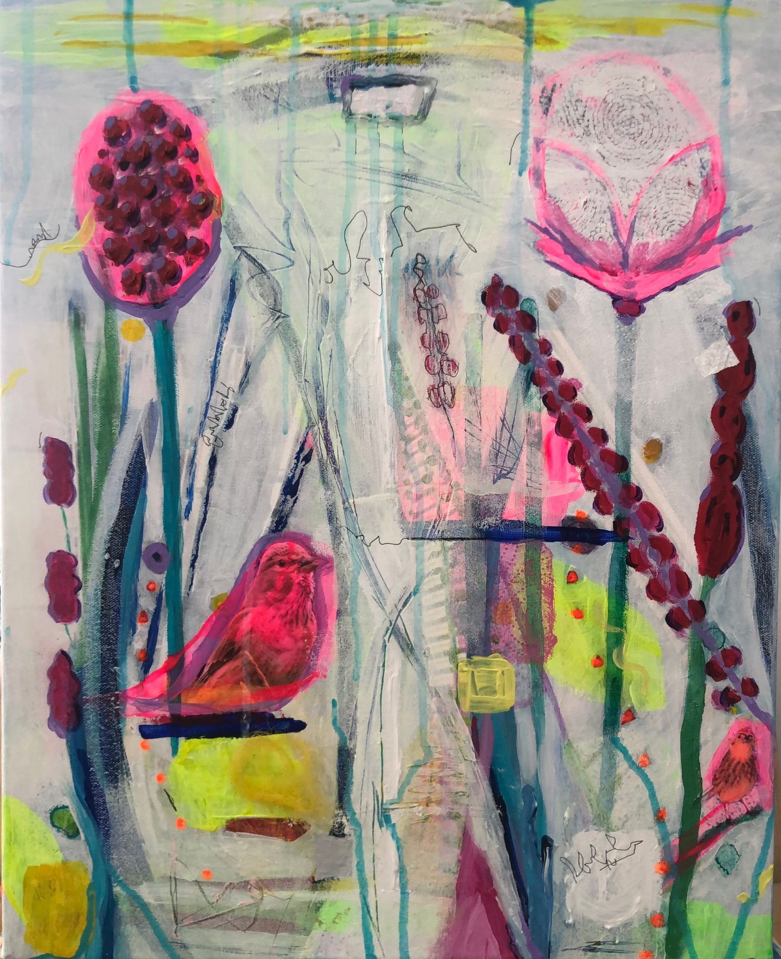 schilderij Birds in Paradise 2, Elisabeth Baron