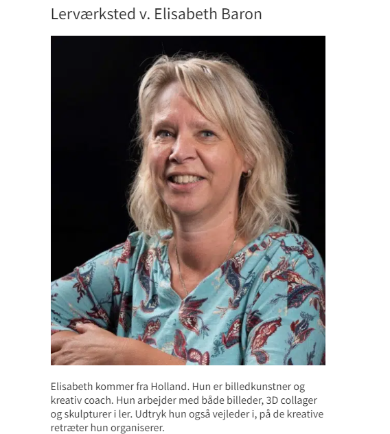 Elisabeth Baron docent boetseren zomercursus 2023 Maerk van Børkop Højskole Denemarken