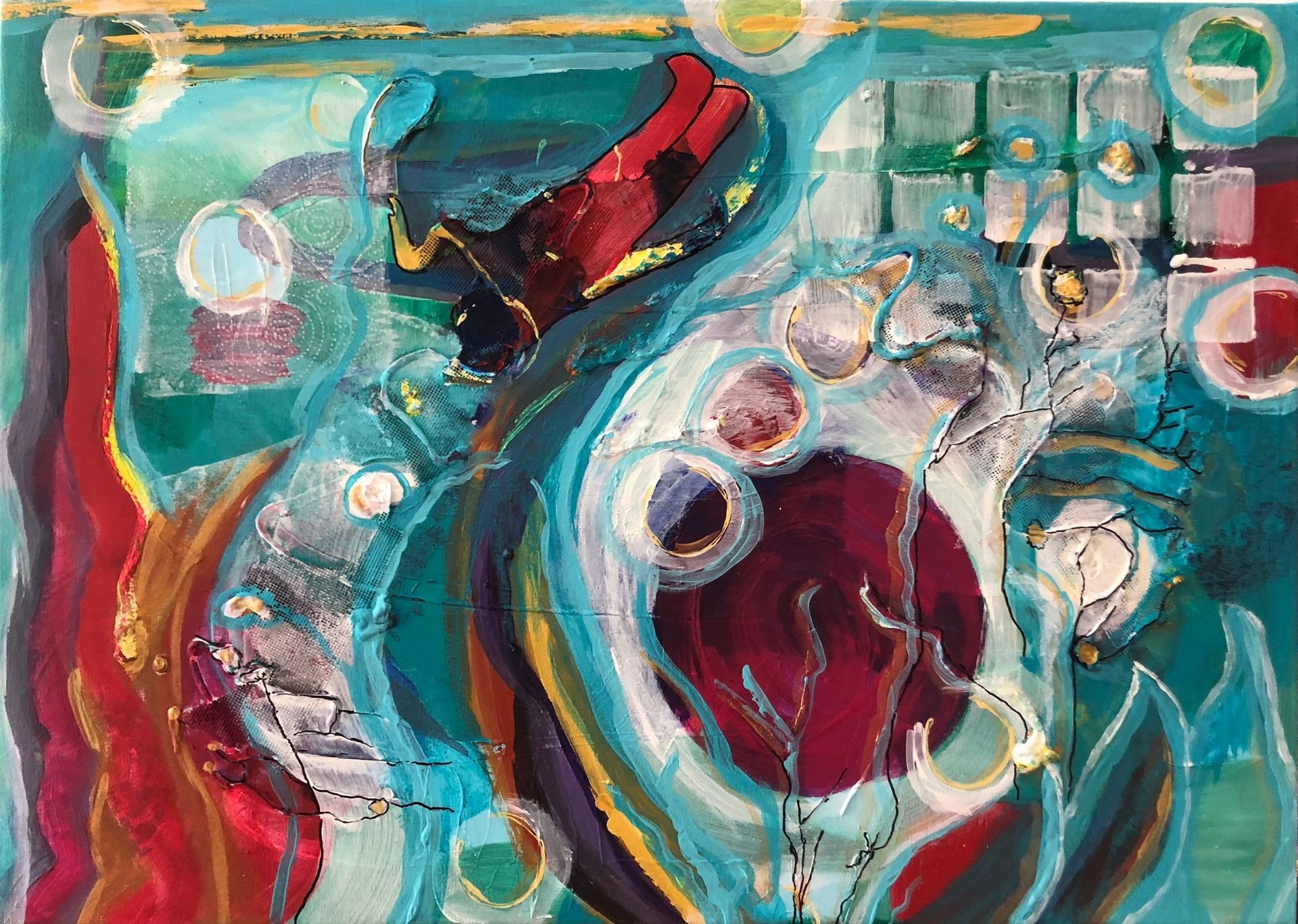 the diver, schilderij Elisabeth Baron