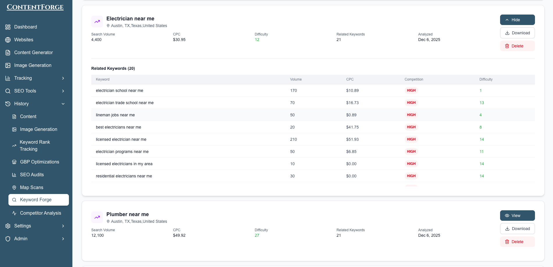 Diagram of local SEO factors: Google Business Profile, reviews, content, and website health, orbiting a phone under a magnifying glass.