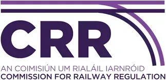 CRR logo in purple with bilingual text: “An Coimisiún um Rialáil Iarnróid / Commission for Railway Regulation”