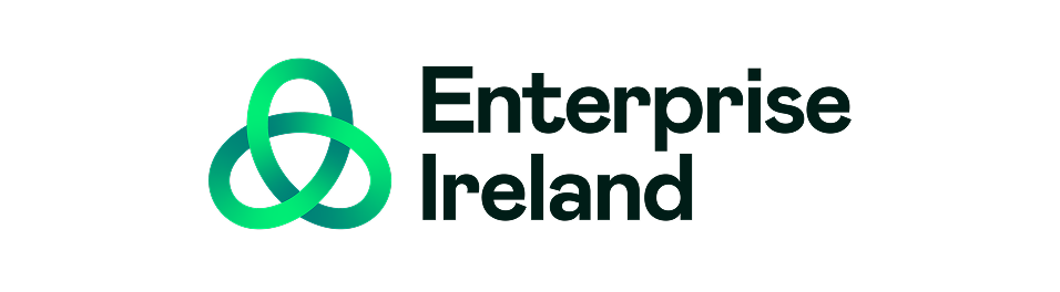 Enterprise Ireland logo with green interlocking emblem and black text on a white background