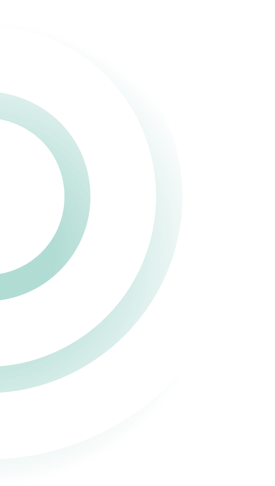 Abstract mint green and pale gray concentric circles on a white background
