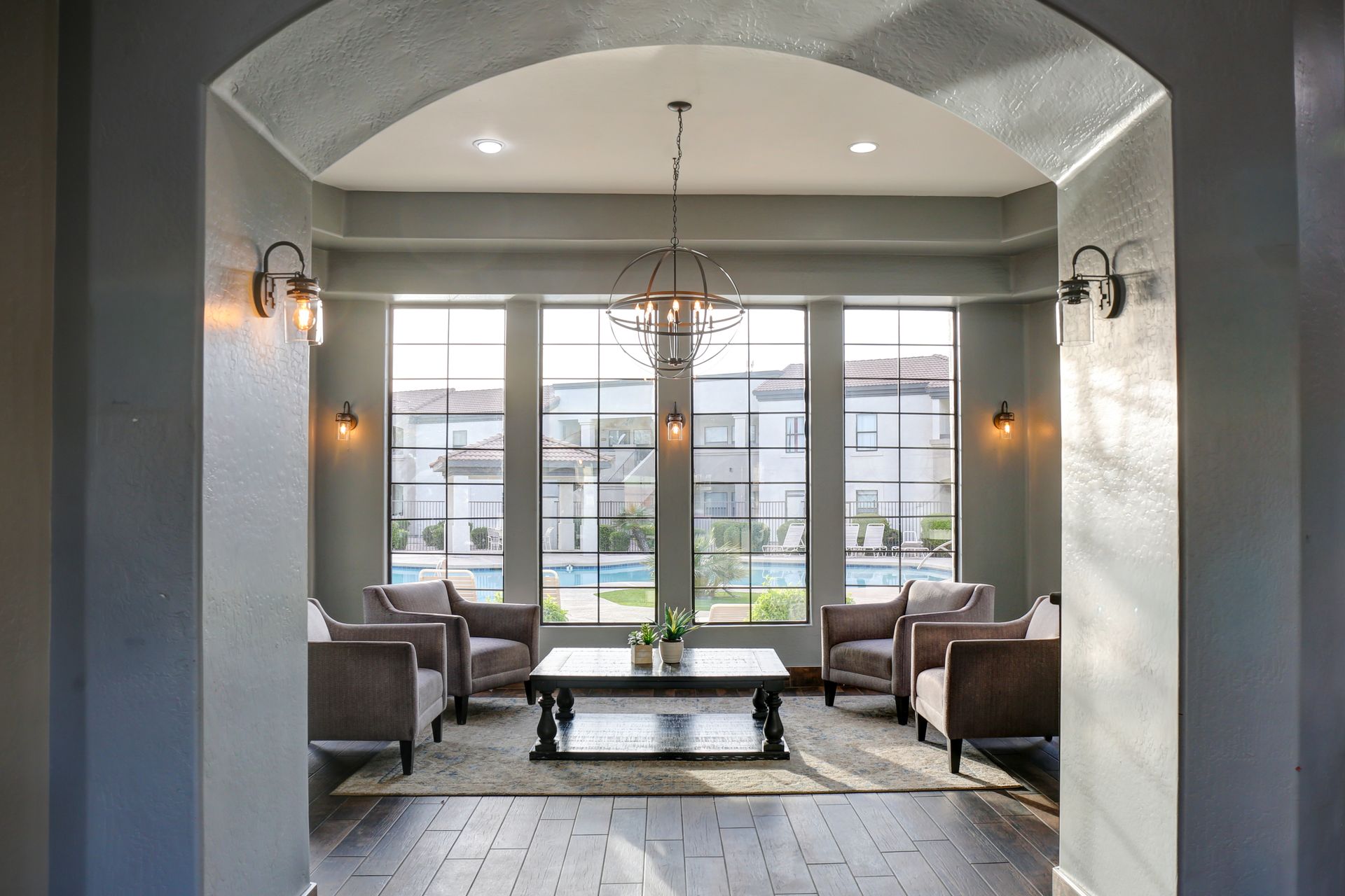 Modern photo of kitchen and kitchen island