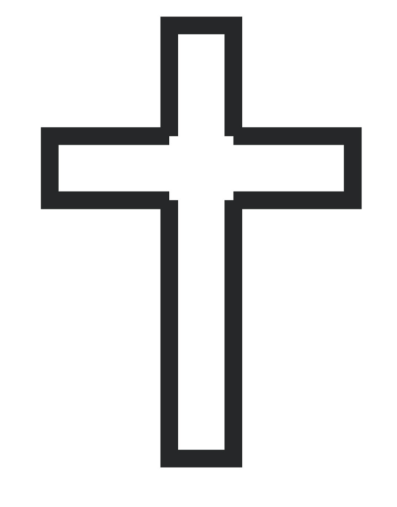 Outline of a Christian cross.