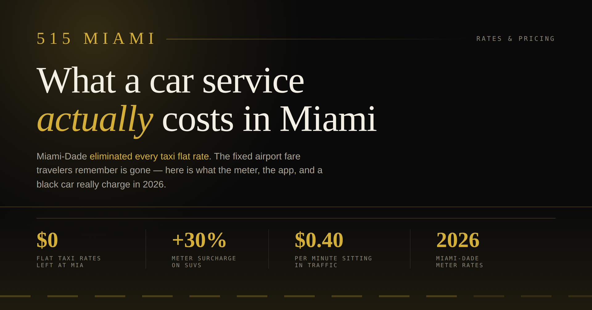 How Much Does a Car Service Cost in Miami? Taxi, Rideshare, and Black Car Rates in 2026