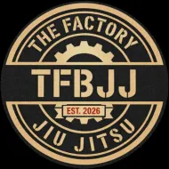 Circular tan-and-black TFBJJ Jiu Jitsu logo with “The Factory” and “Est. 2026” text