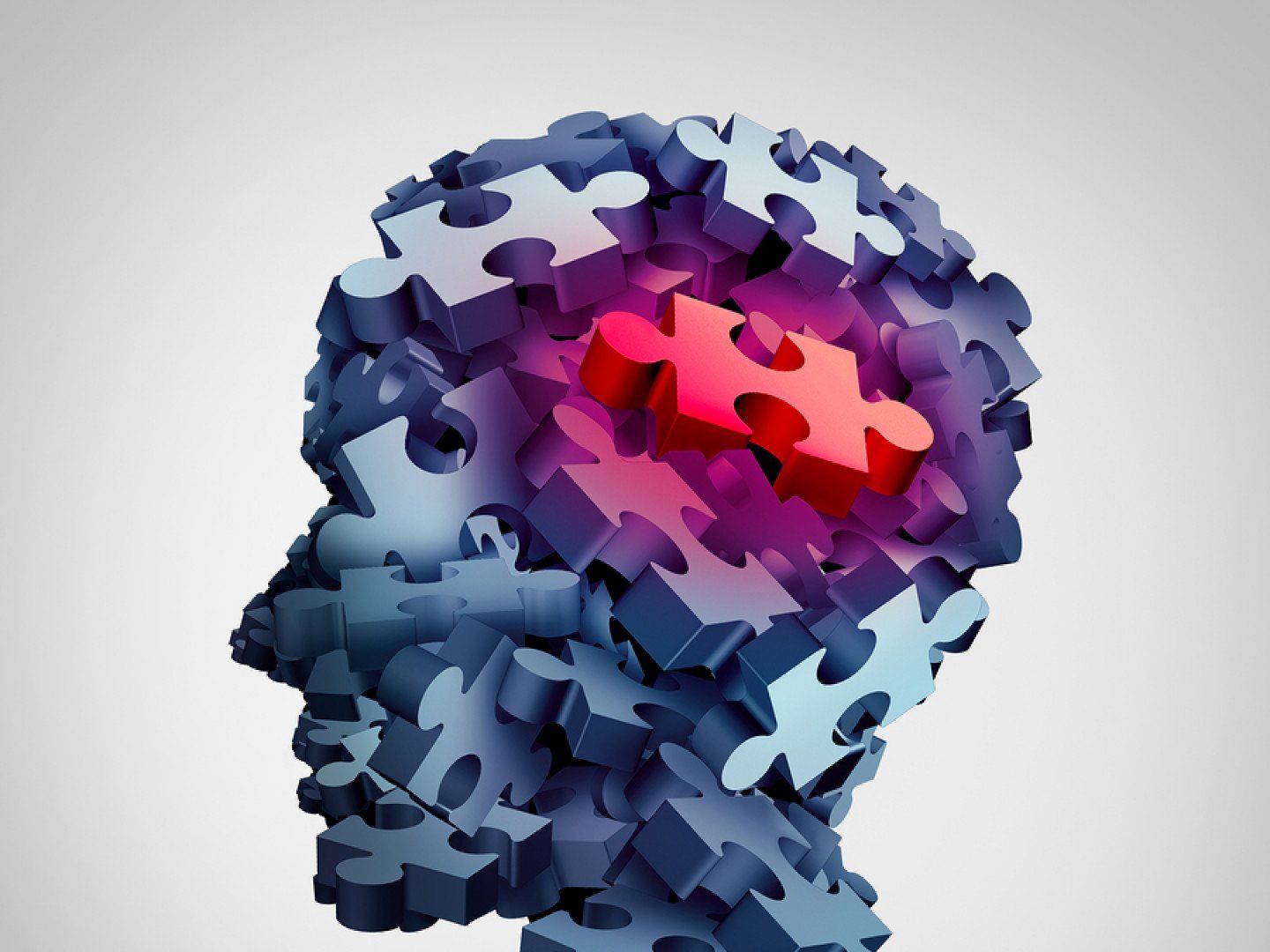 Jigsaw Puzzle Pieces Shaped as a Human Head