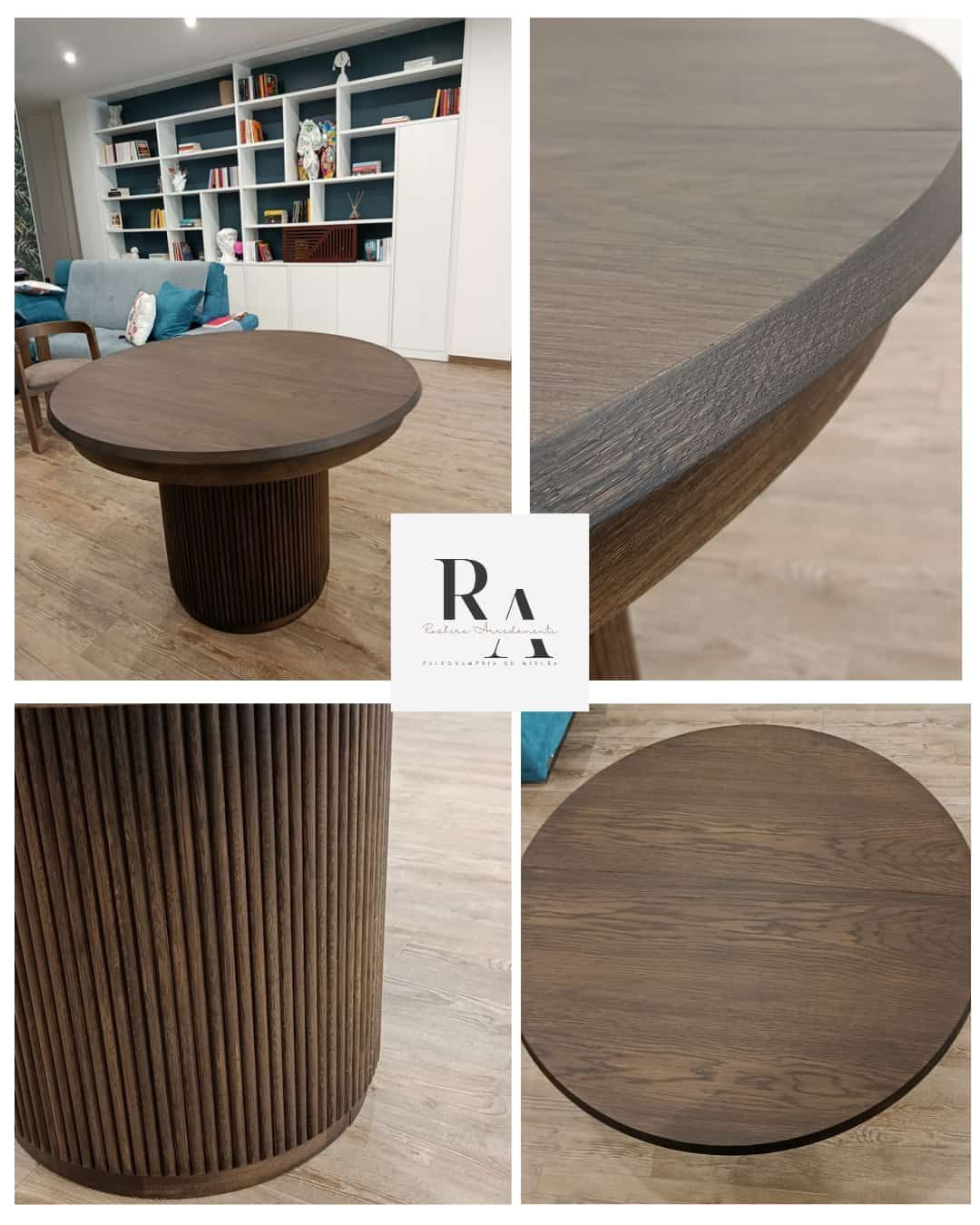 FALEGNAMERIA ROCHIRA TAVOLO DA PRANZO ROTONDO IN LEGNO REALIZZATO ARTIGIANALMENTE