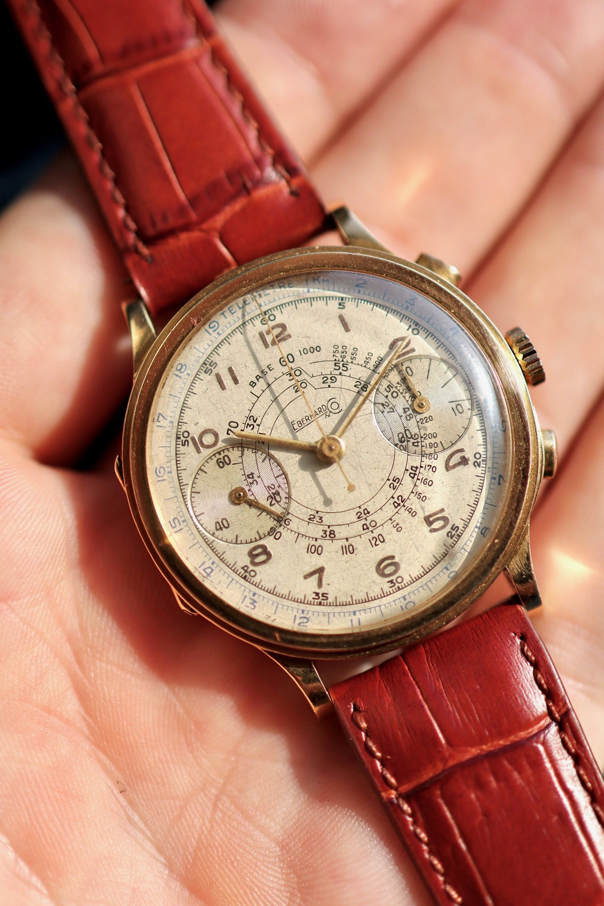 Eberhard & Co Monopusher-lock “Pre Extrafort” in 18k pink gold | Circa 30’s