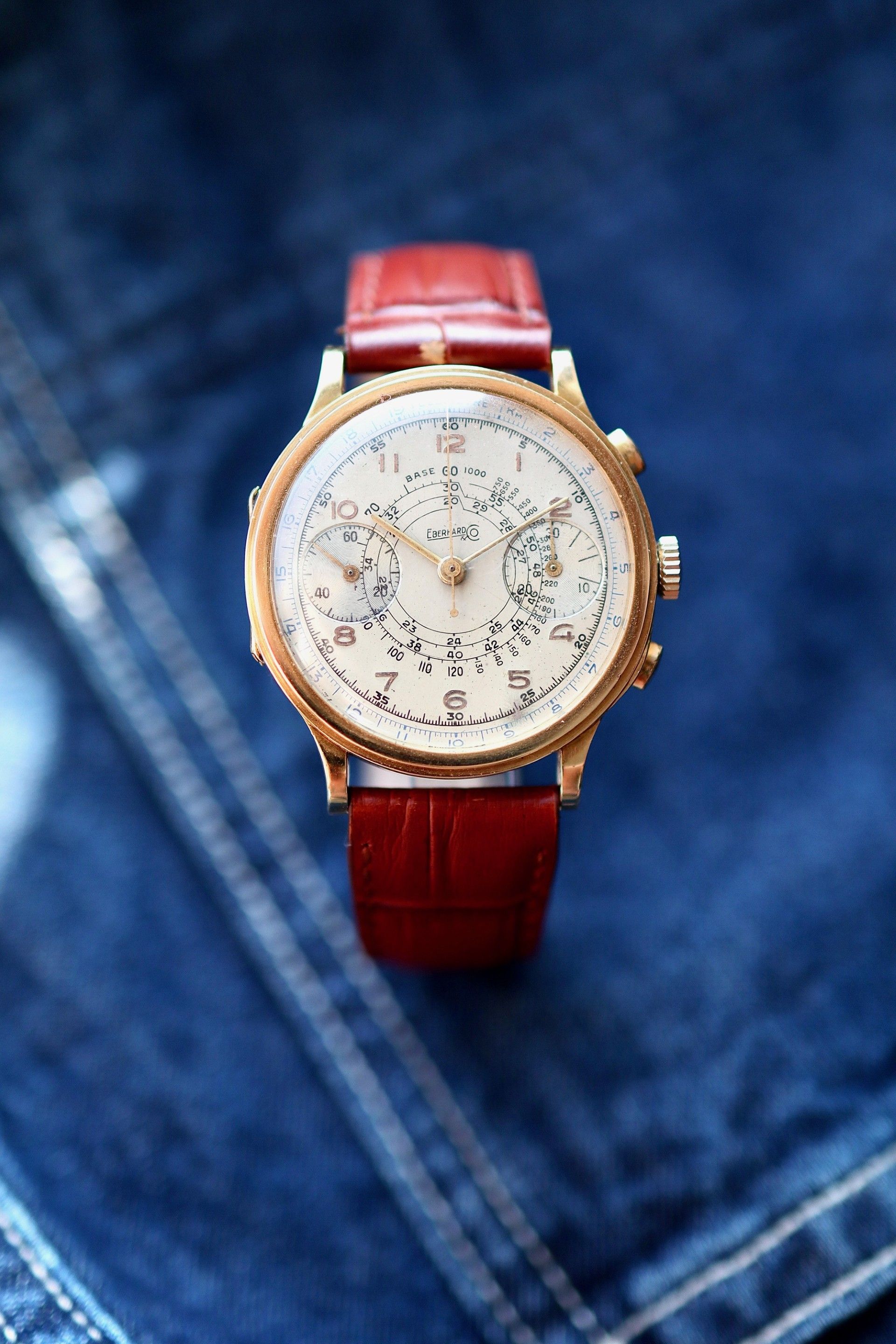 Eberhard & Co Monopusher-lock “Pre Extrafort” in 18k pink gold | Circa 30’s