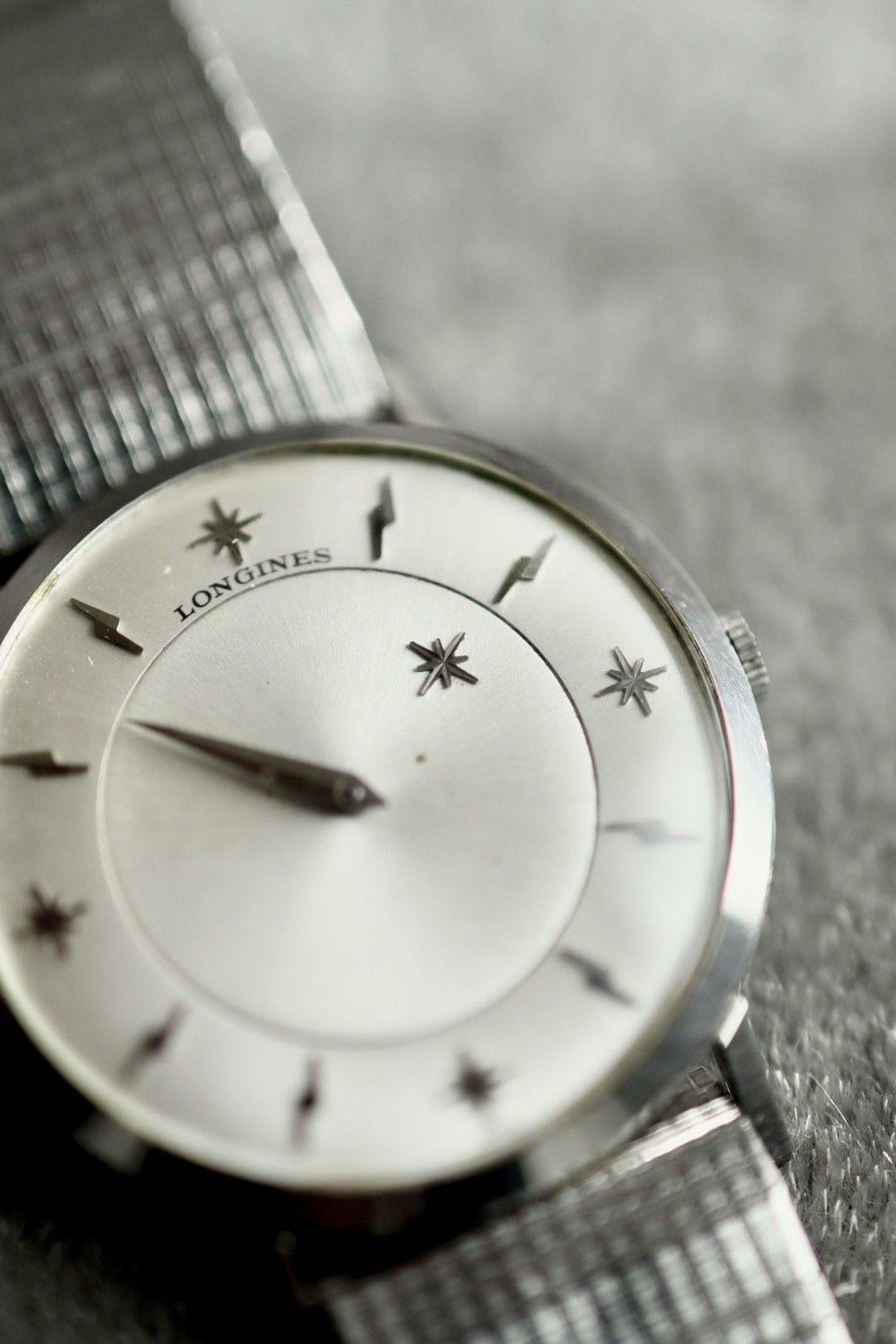 1950's Longines Mystery Dial w/ original 10K GF bracelet.