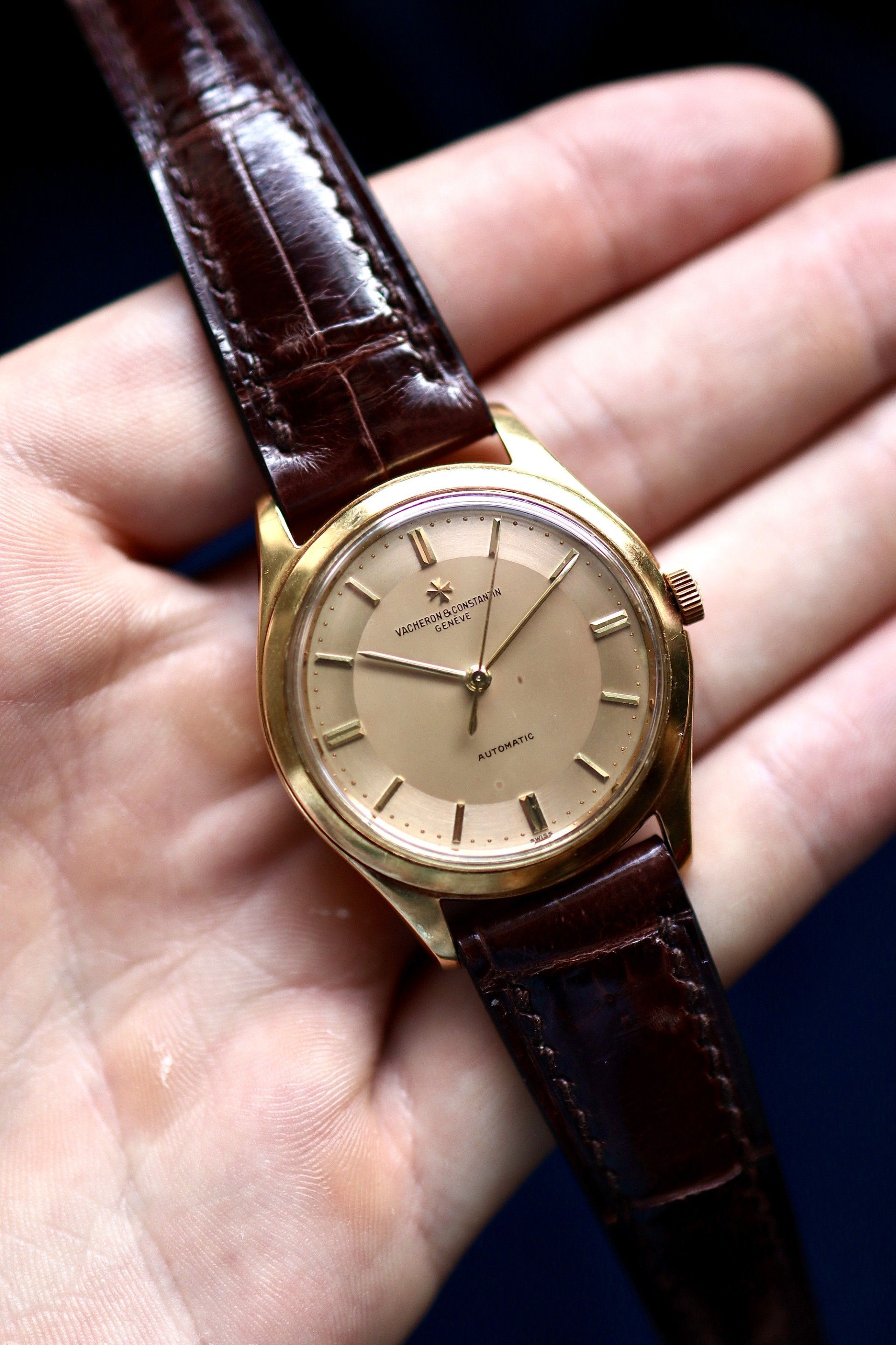 Vacheron Constantin ref. 4870 executed in 18k pink gold w/ a pink Stern Freres enamel dial | Circa 50’s