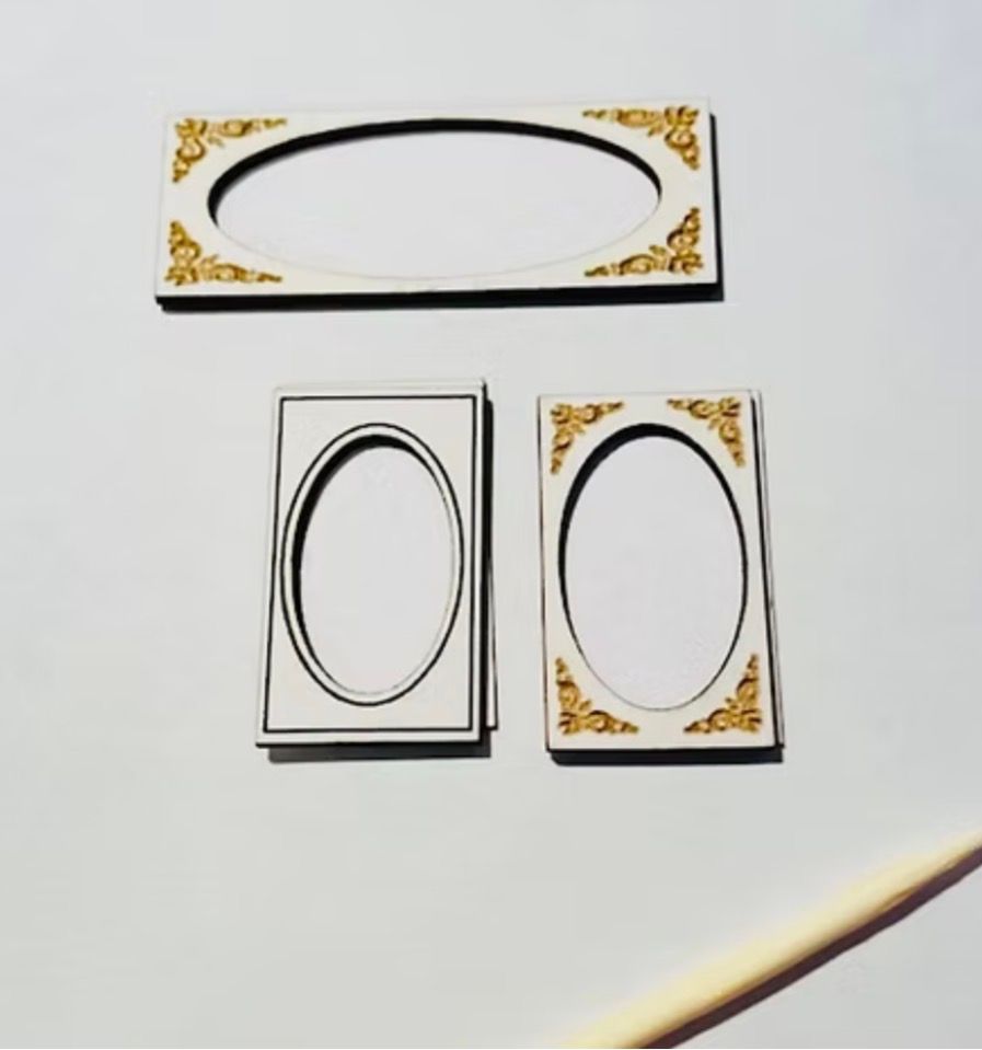 6 DECORATIVE PICTURE FRAMES DECORATIVE OVAL . 1/48 scale KIT