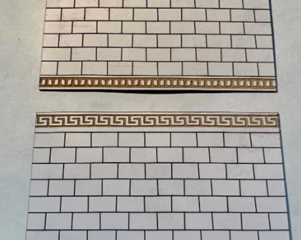 ETCHED TILED DECORATIVE WALLS 1/48 scale KIT. 4 in pack