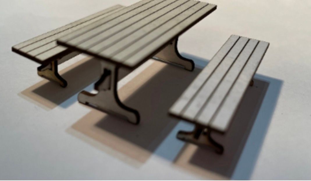 REFECTORY TABLE & 2 BENCHES 1/48 scale KIT